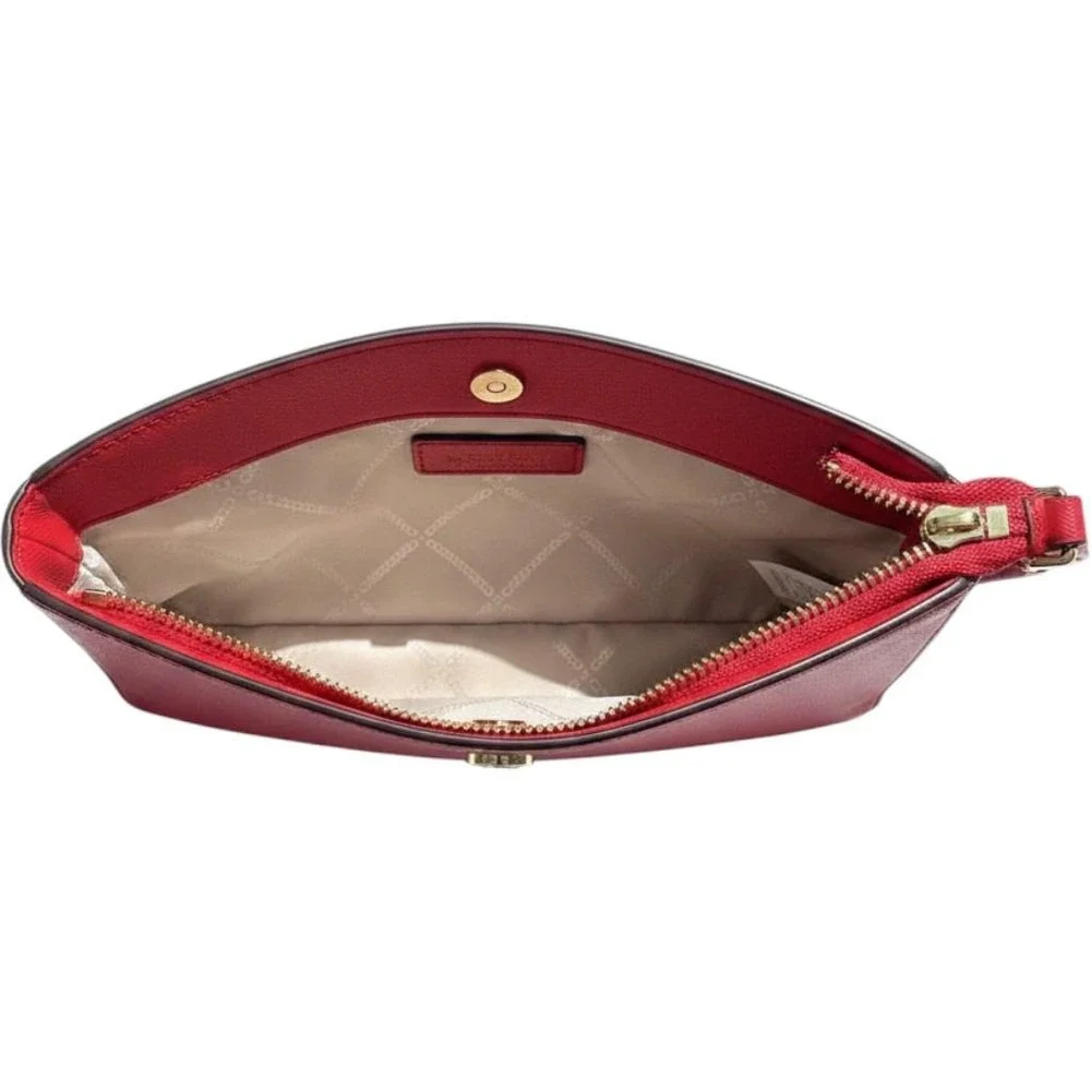Crossbody Bag Michael Kors Jet Set Large Clutch Red Saffiano‎ Leather Wallet